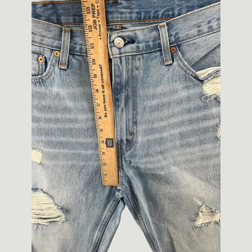 Levi’s 511 Distressed Denim Shorts Light Wash Men’s 38 Cutoff Jean